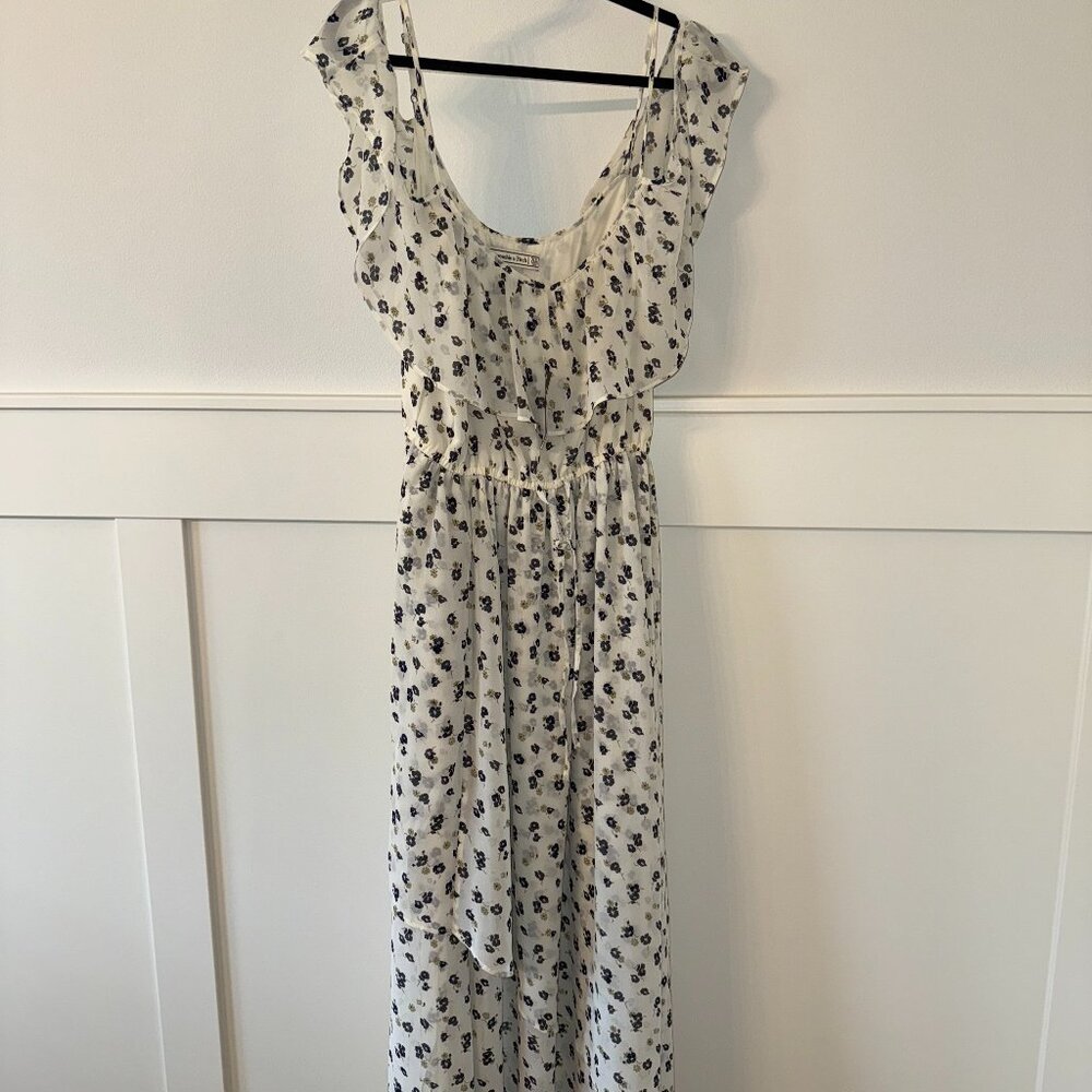 Abercrombie & FItch-Off Shoulder Floral Maxi Dress-XL